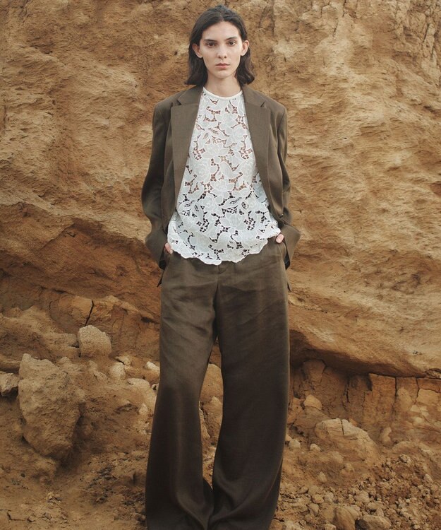 BEIGE， MICA / リネンブレンドテーラードジャケット Khaki