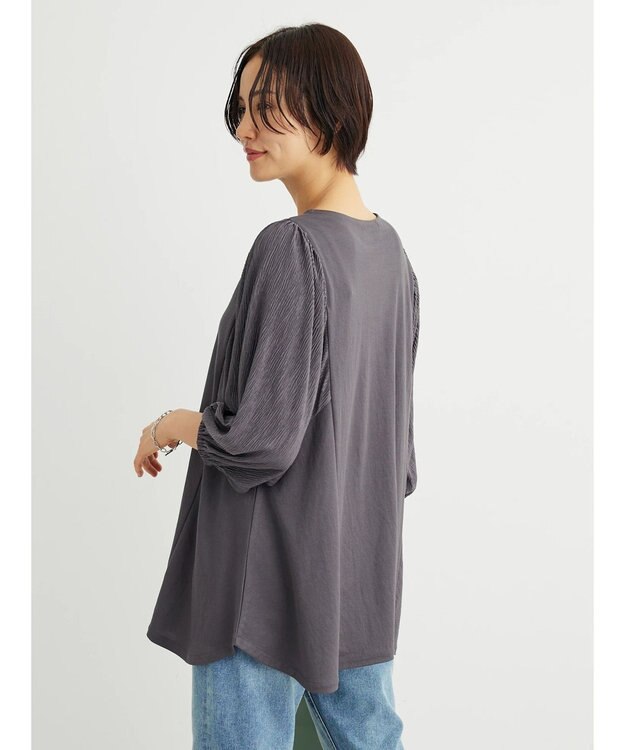 Green Parks ボリューム袖切替プルオーバー Dark Gray