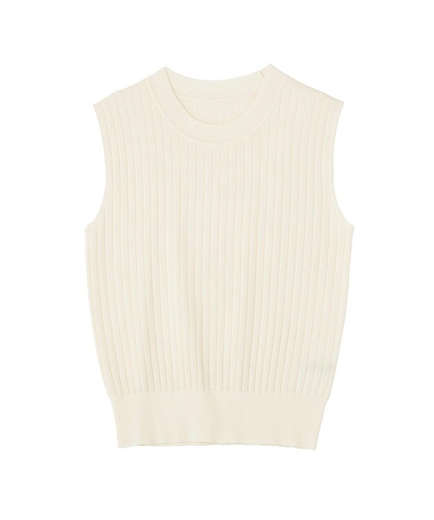 YECCA VECCA 【マシンウォッシャブル】ノースリーブリブニット Off White