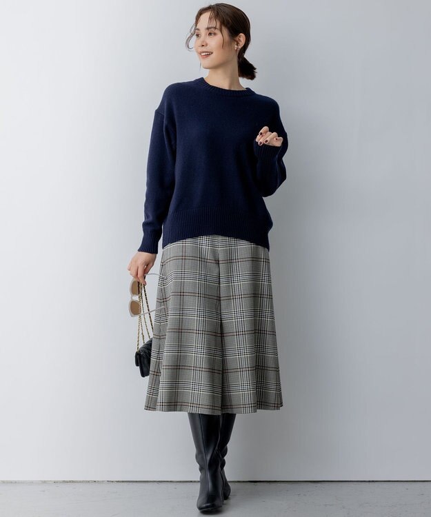 組曲 T/Rツイルストレッチ フレアパンツ ベージュ系3