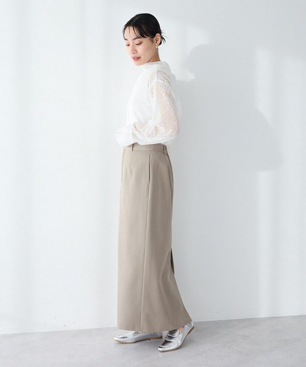 CRAFT STANDARD BOUTIQUE ＜セレモニー＞カットアウトヘムIラインスカート Beige