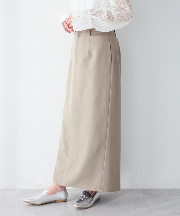 CRAFT STANDARD BOUTIQUE ＜セレモニー＞カットアウトヘムIラインスカート Beige