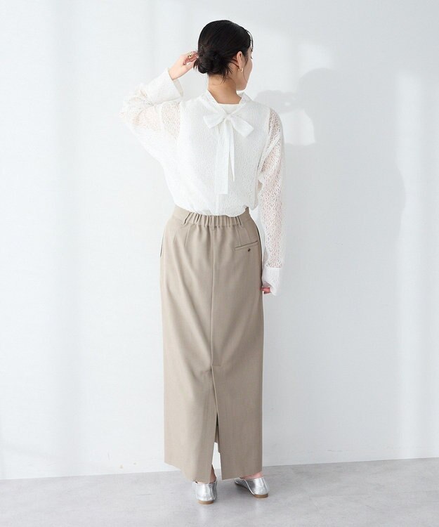 CRAFT STANDARD BOUTIQUE ＜セレモニー＞カットアウトヘムIラインスカート Beige