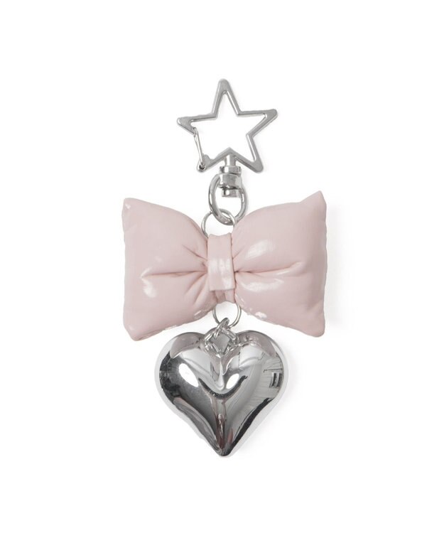 WEGO クッションリボンハートキーホルダー ピンク