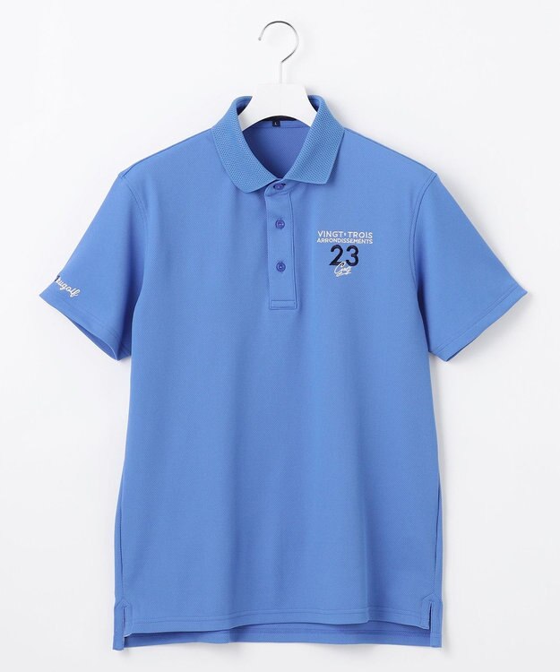 23区GOLF 【MEN】ハニカムライトカノコメッシュ衿ポロ サックスブルー系