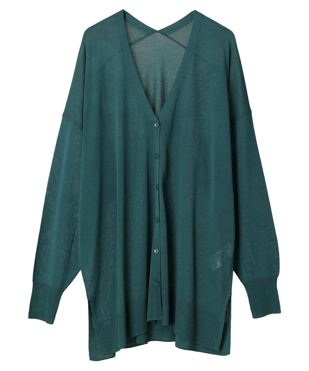 earth music&ecology 接触冷感Ｖネックカーディガン Green