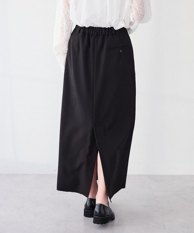 CRAFT STANDARD BOUTIQUE ＜セレモニー＞カットアウトヘムIラインスカート Black