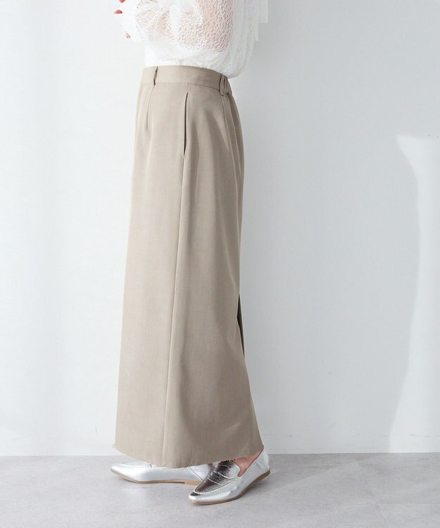 CRAFT STANDARD BOUTIQUE ＜セレモニー＞カットアウトヘムIラインスカート Beige