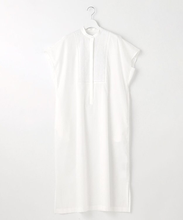 自由区 L 【洗える】ジオメトリックエンブロイダリーシャツ ワンピース アイボリー系