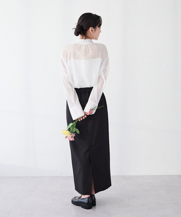 CRAFT STANDARD BOUTIQUE ＜セレモニー＞カットアウトヘムIラインスカート Black