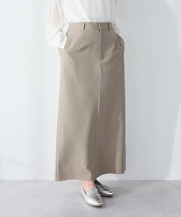 CRAFT STANDARD BOUTIQUE ＜セレモニー＞カットアウトヘムIラインスカート Beige