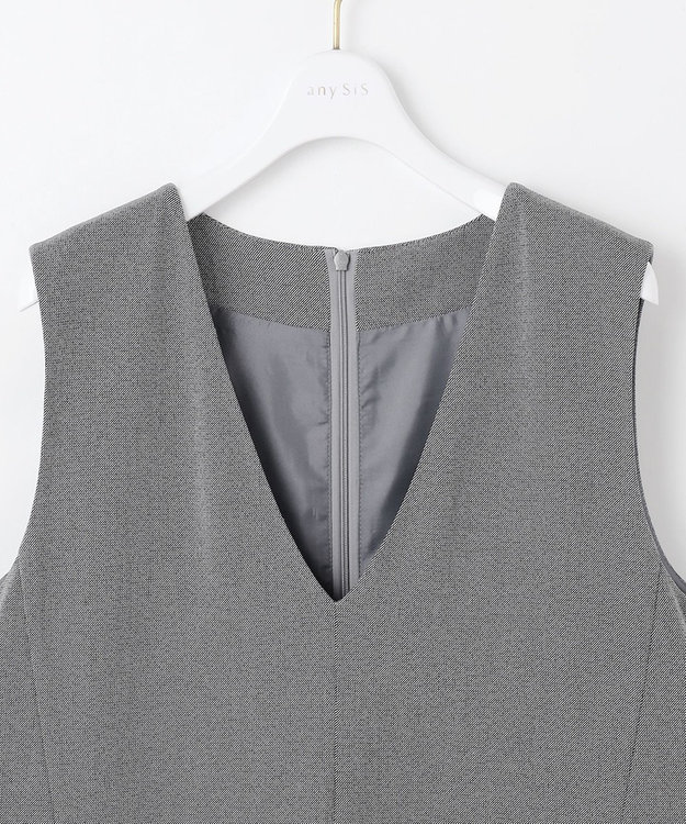 ANY SIS S ビューティサーモ2WAYストレッチ ジャンパースカート グレーシャンブレー