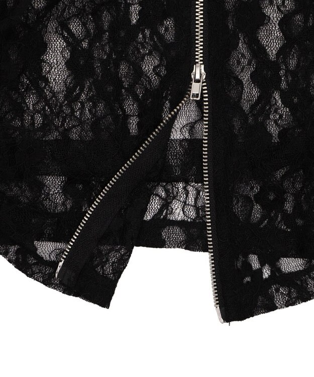 WEGO レースダブルジップパーカー ブラック