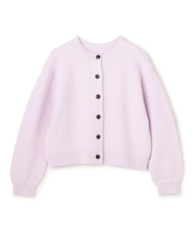 UNFILO 【前後着用可能】ポップコーンニット 2WAYカーディガン ペールラベンダー