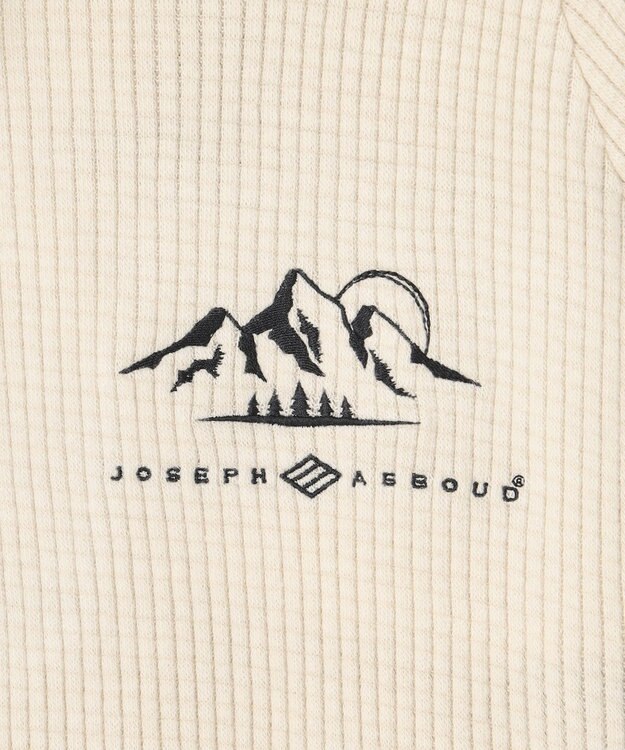 JOSEPH ABBOUD MOUNTAIN 【吸湿発熱/蓄熱保温/ソフト】ソフトウォームワッフル ポロシャツ アイボリー系