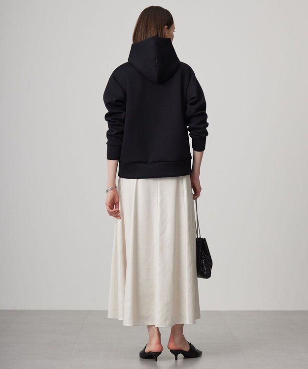 ICB L 【洗える】サテンワックスヴィンテージ フレアスカート トープ系