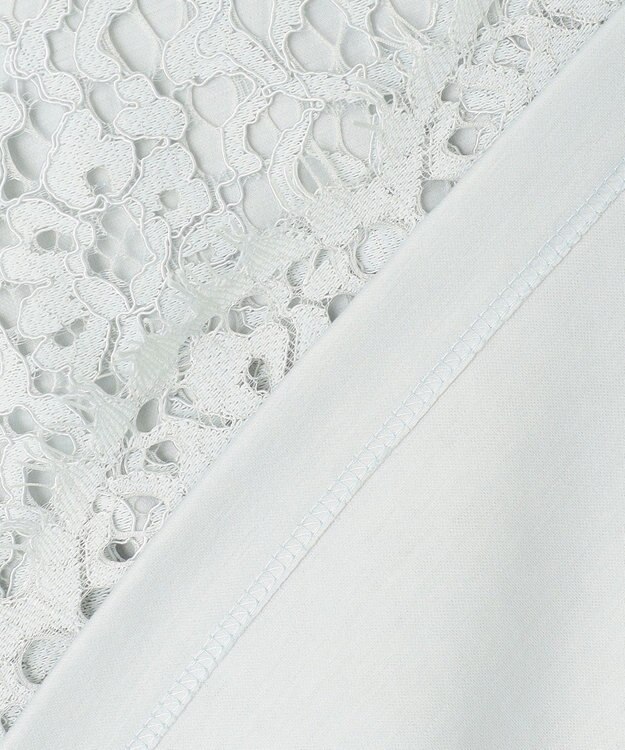 自由区 L 【洗える】レースコンビ Tシャツ 黄緑系