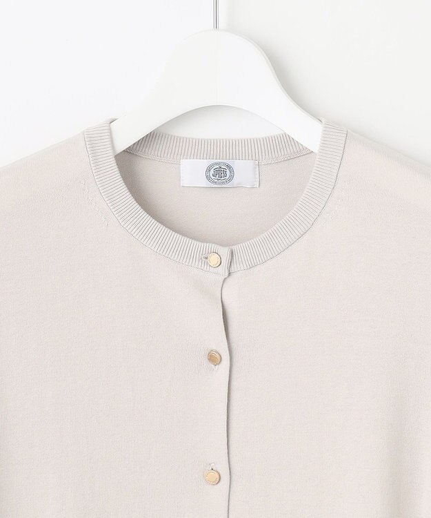 J.PRESS LADIES S 【洗える】 BASIC HI-COTTON カーディガン ライトグレー系