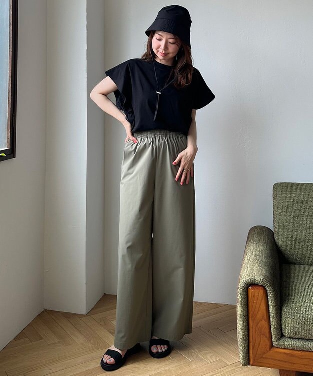 UNFILO フレアスリーブ Tシャツ ブラック