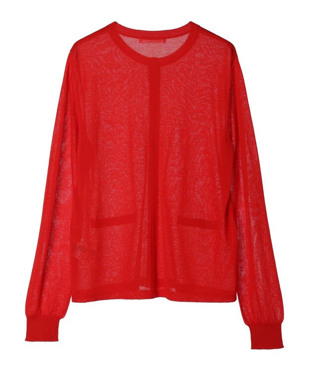 Green Parks 推しニット　クルーネックカーディガン Red