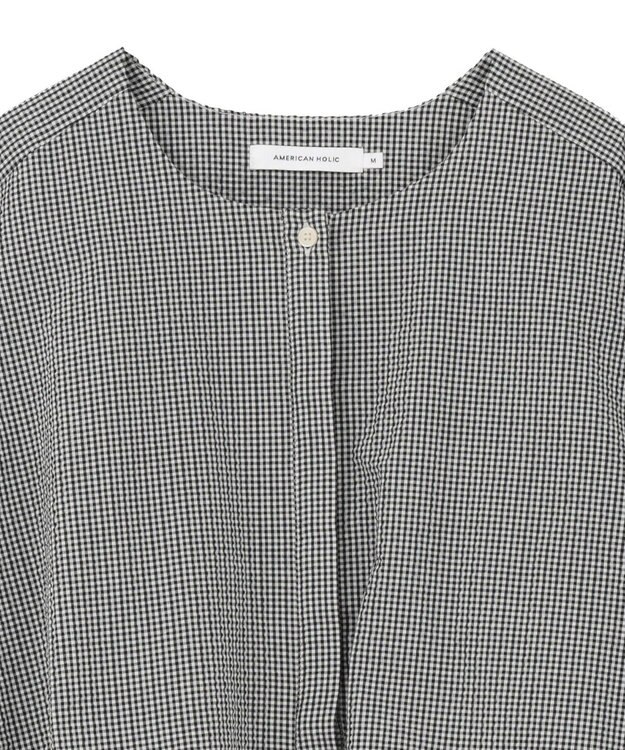 AMERICAN HOLIC サッカーティアードブラウス Gingham Check