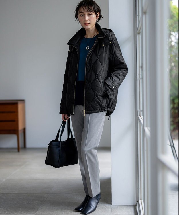 23区 L 【VERY掲載/撥水加工/洗える】TRストレッチギャバ テーパード パンツ グレー系