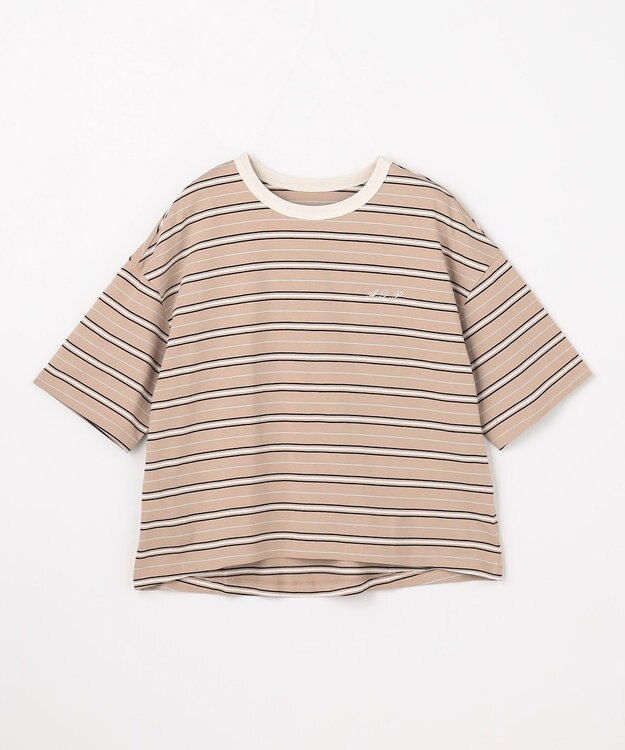 ANY リンガーTシャツ ベージュボーダー