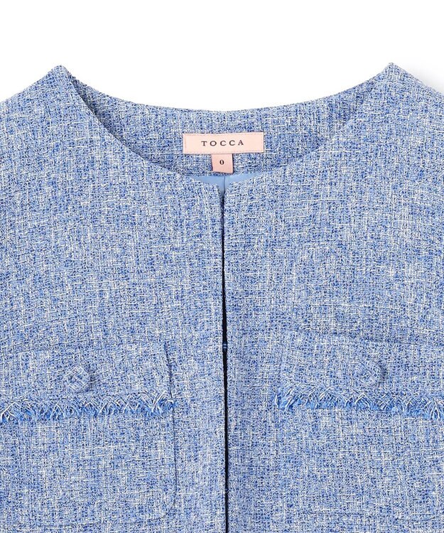 TOCCA 【洗える】MIST TWEED ジャケット ブルー系5