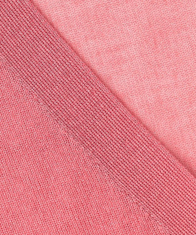 Feroux 【洗える】Vネックシアー カーデ ローズ系