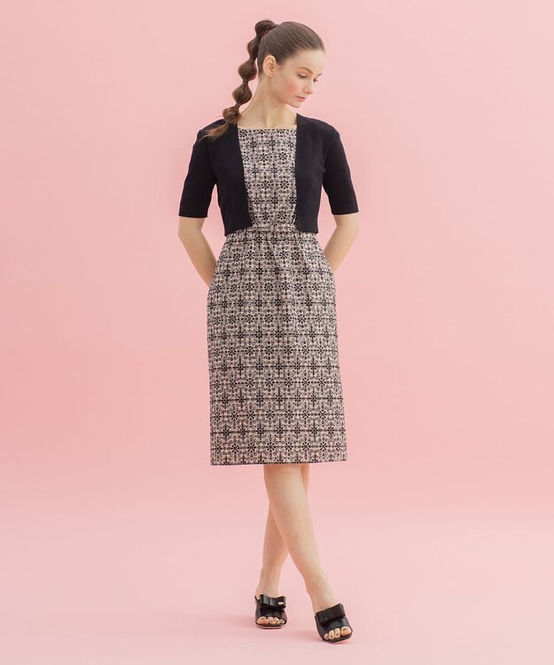 TOCCA PEONIA ドレス ベージュ×ブラック系