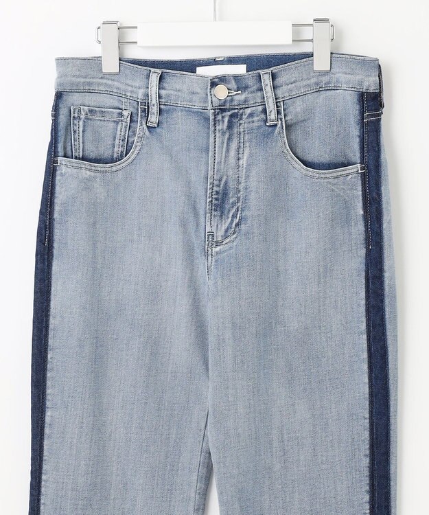 自由区 【XSサイズ～/洗える】USUKARU DENIM ヴィンテージストレート デニムパンツ ライトインディゴバイカラー