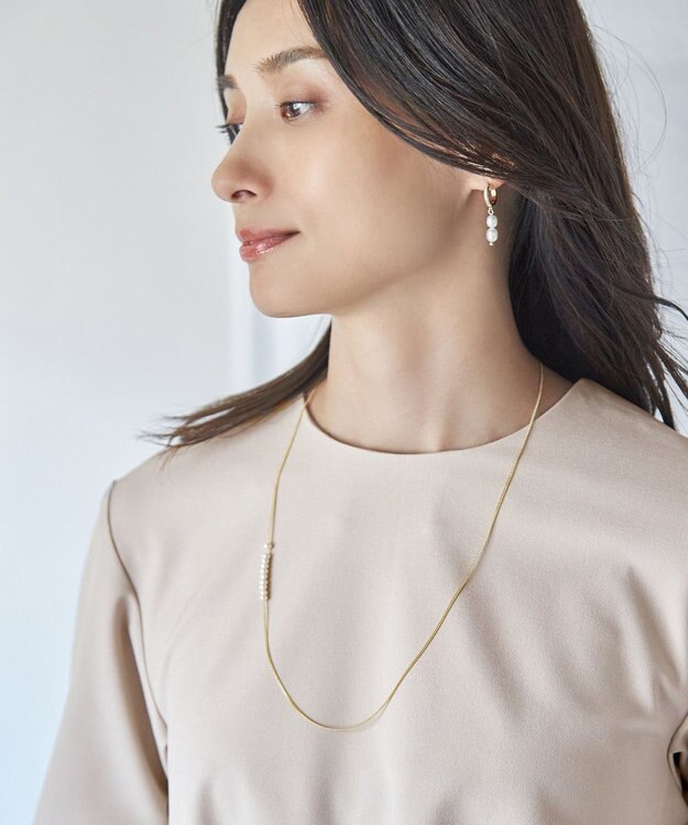 ANY パールラリエットネックレス ライトゴールド