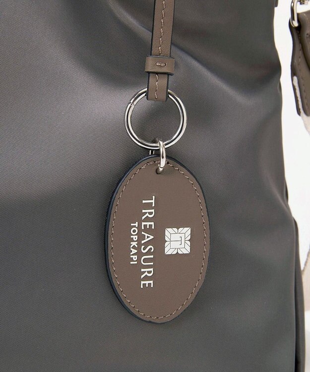 TOPKAPI 【TREASURE TOPKAPI】】ストライプハンドル ナイロン 2way ミニ トートバッグ ダークグレー