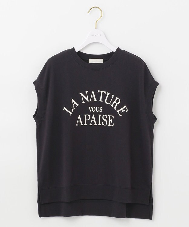 ANY SIS フレンチスリーブロゴ スウェット ネイビー