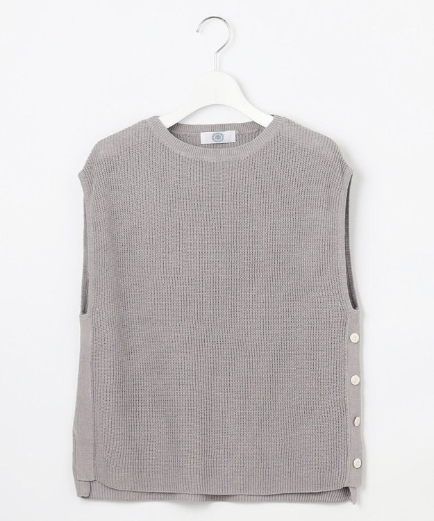 J.PRESS LADIES S 【洗える】Linen Cotton Vest  ニット ベスト モカグレー系