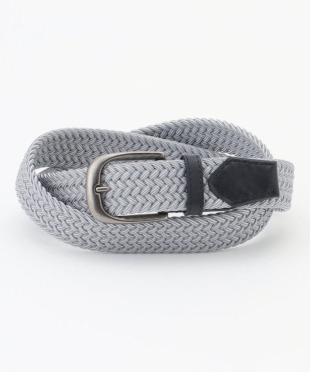 JOSEPH ABBOUD 【イタリア素材・ストレッチ・日本製】 ストレッチミックスブレイズ ベルト ライトグレー系