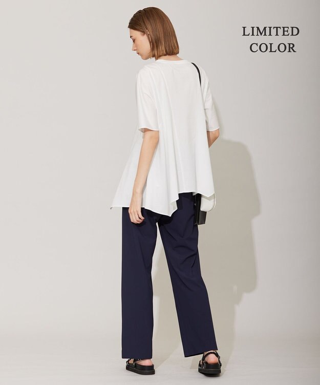 ICB L 【接触冷感・UVカット・速乾・洗える】マットスキューバ セミワイドパンツ ネイビー系［WEB限定］