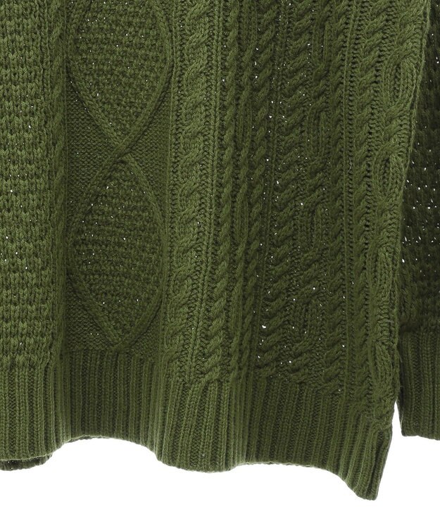 CRAFT STANDARD BOUTIQUE ハンドステッチケーブルニットチュニック Green