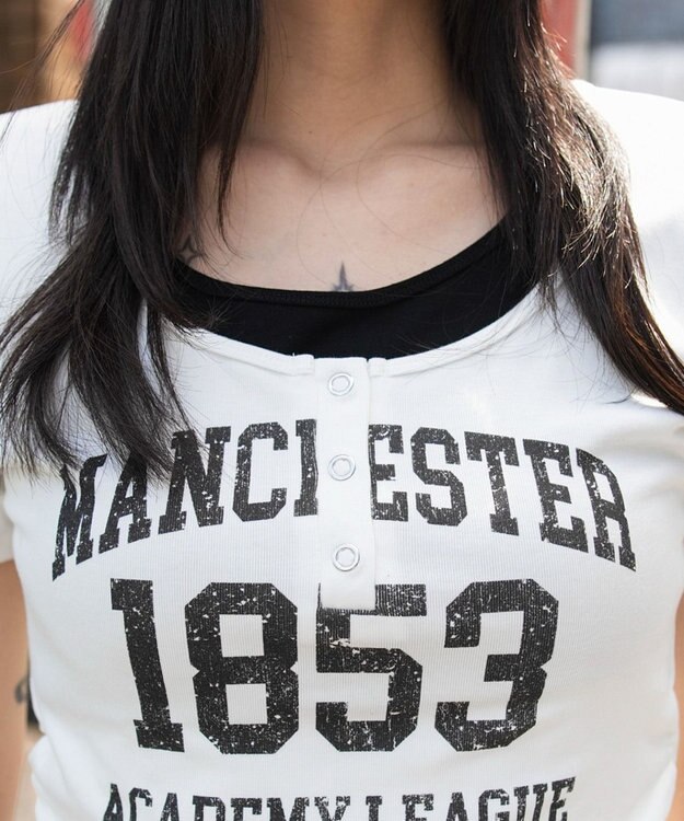 WEGO グラフィックレイヤードドッキングT ホワイト