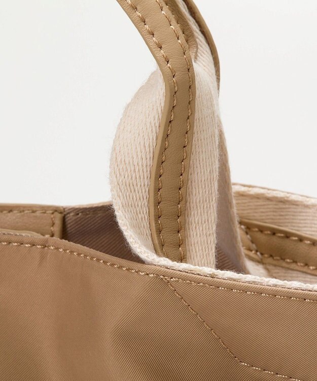 TOPKAPI 【TREASURE TOPKAPI】】ストライプハンドル ナイロン 2way ミニ トートバッグ ライトベージュ