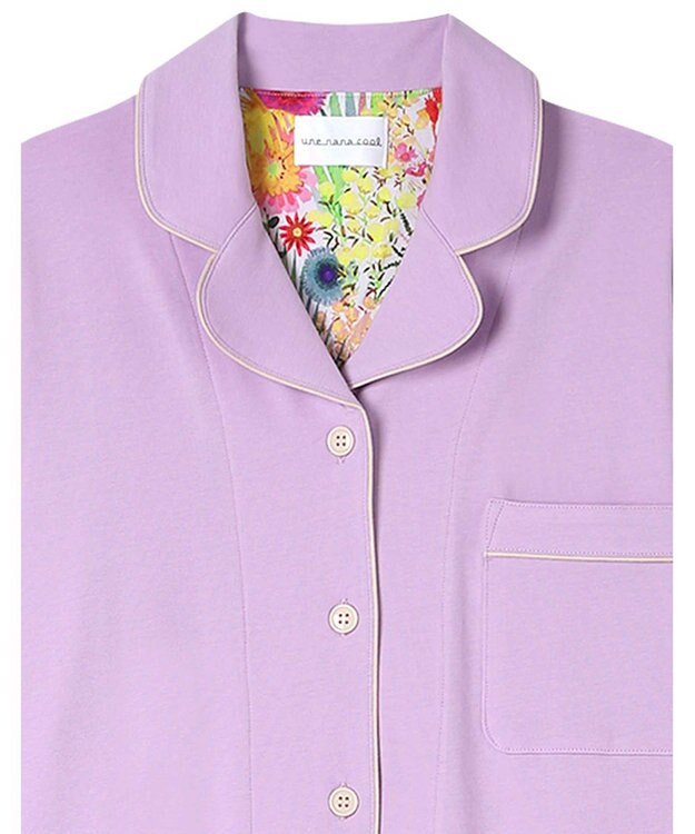 une nana cool 【綿混】40ソフトベア天竺パジャマ MADE WITH LIBERTY FABRIC パープル