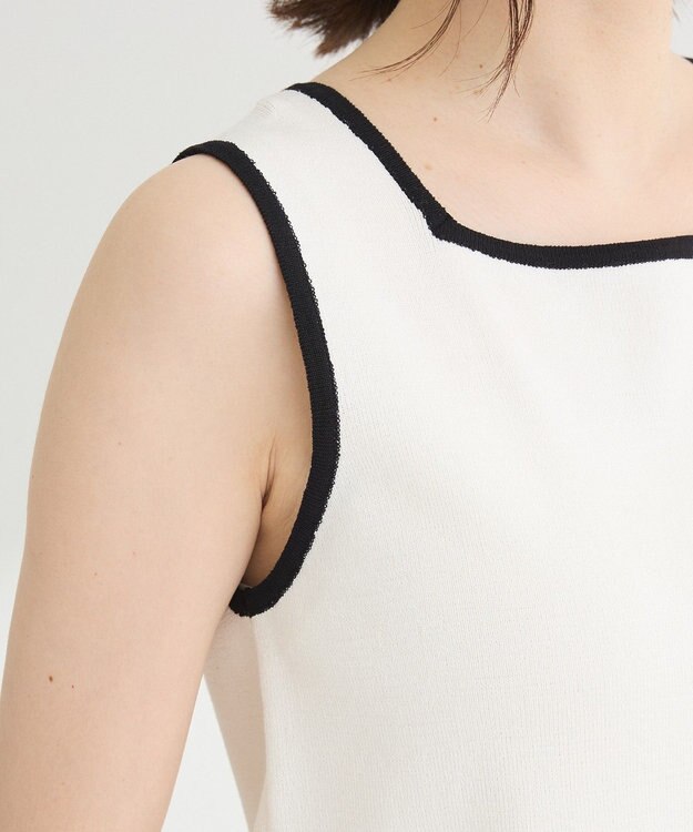 Green Parks ・ＥＬＥＮＣＡＲＥ　ＤＵＥ　バイカラーニットタンク Off White