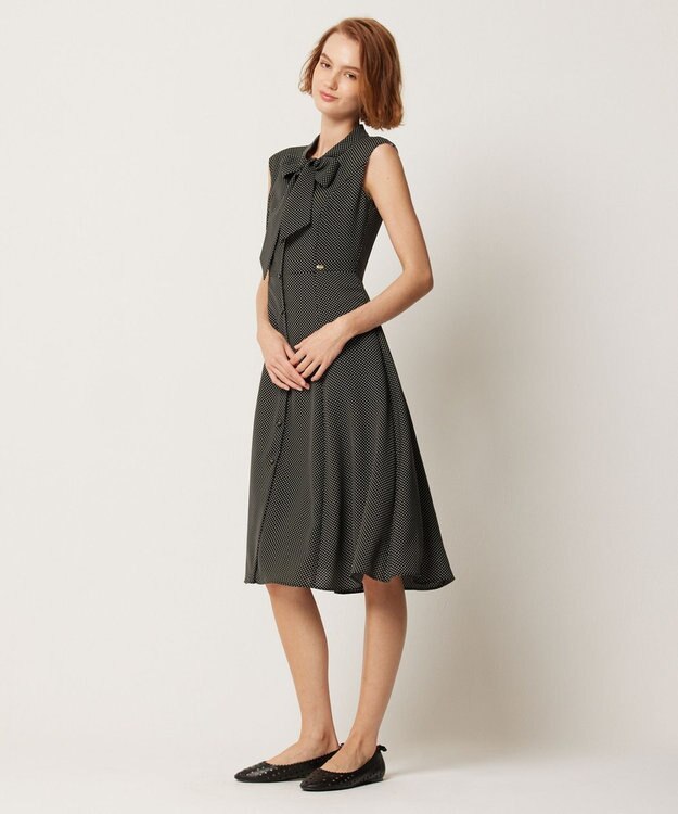 TOCCA 【洗える】RAINY SEASON ドレス ブラック×ドット系