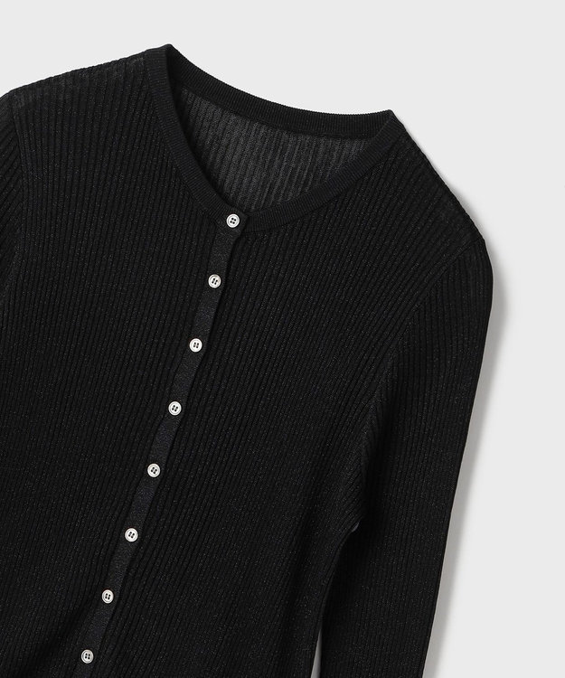 GRACE CONTINENTAL ハイゲージラメニットカーディガン ブラック