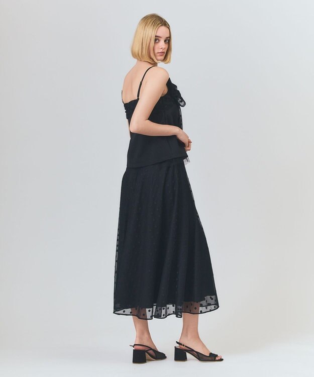 GRACE CONTINENTAL ドットembチュールスカート ブラック