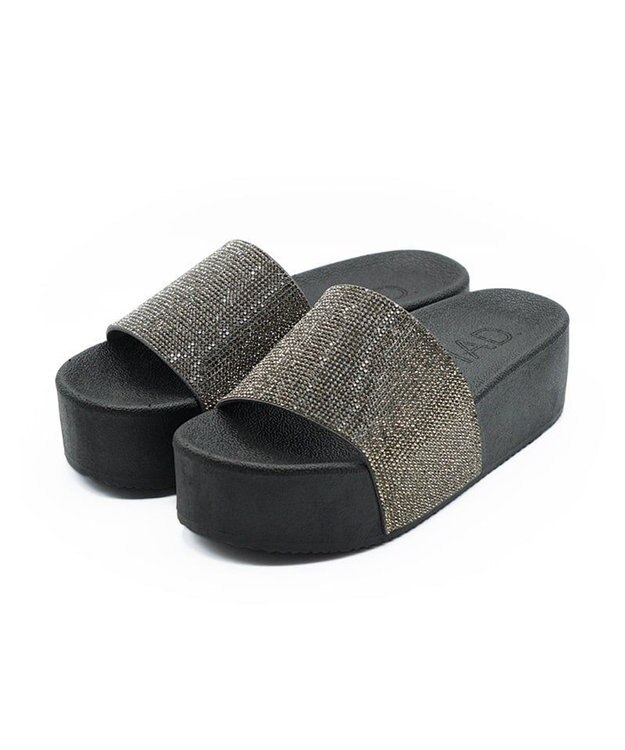 APOM ラインストーンリカバリーサンダル ダークシルバー