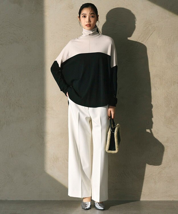 ICB 【CLASSY.1月号掲載】トリミングスクエア ショルダーバッグ ブラック系