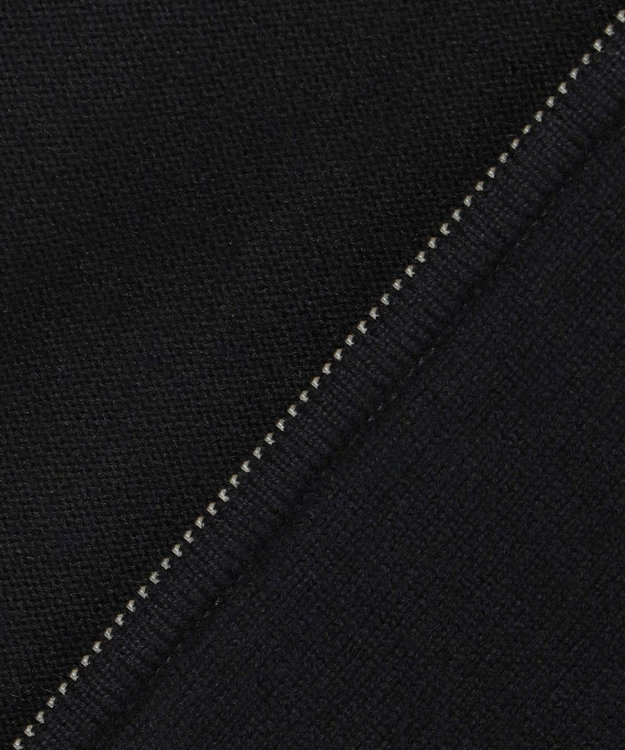 ICB L 【洗える】ソフトカシミヤミックス ジップアップ ニットパーカー ブラック系