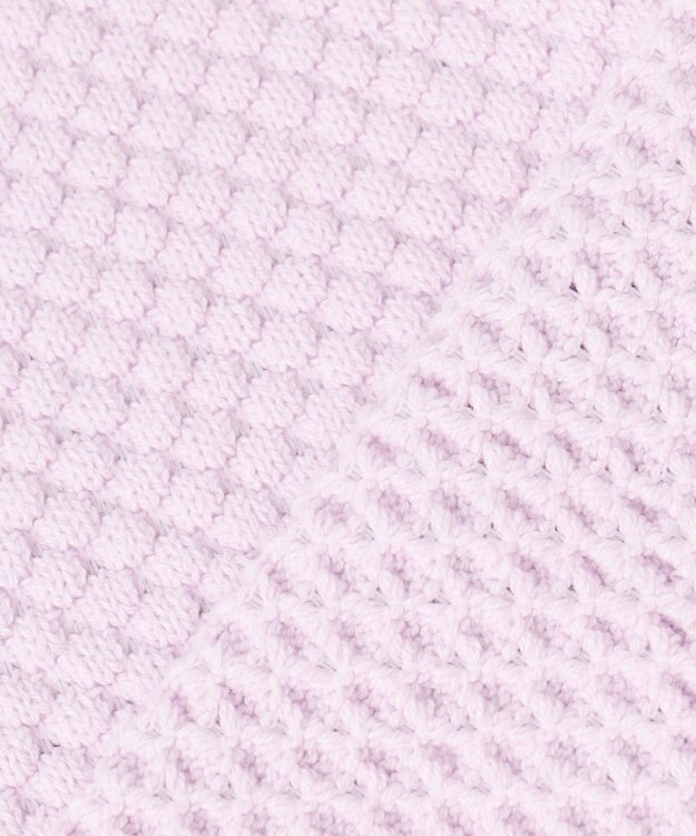 UNFILO 【前後着用可能】ポップコーンニット 2WAYカーディガン ペールラベンダー