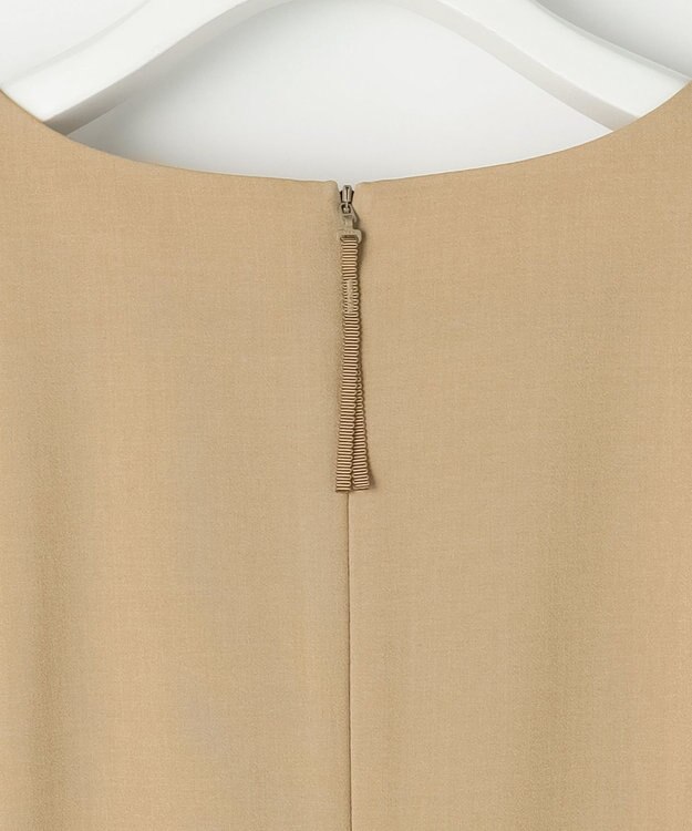 自由区 【ベルト付き】ウーステッドライク ワンピース ベージュ